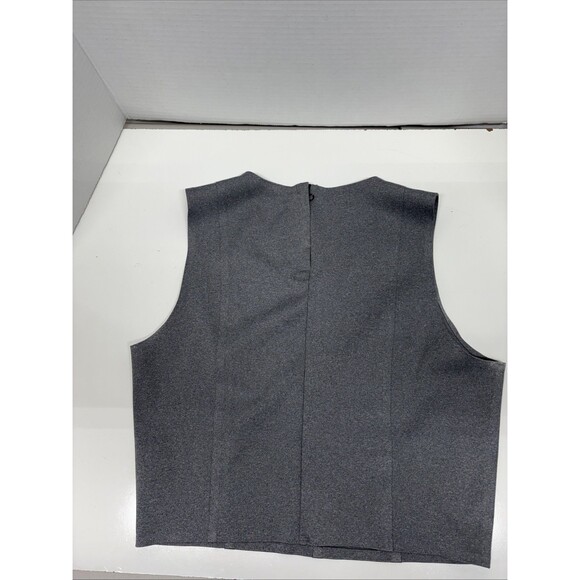 Theory + Zeen Size Small  Slim V neck Top  Heather Gray  zip back - Picture 9 of 15